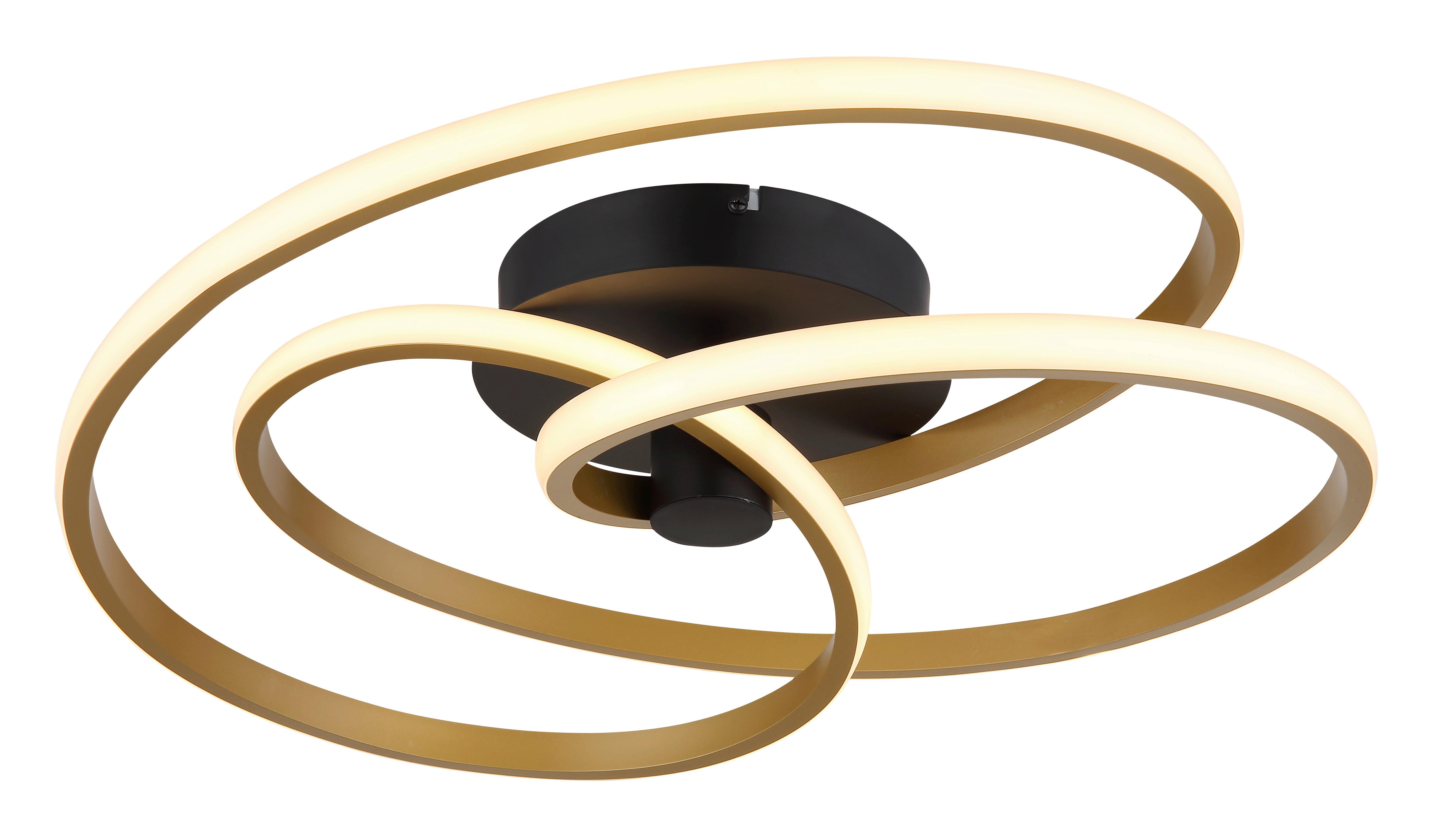 LED-Deckenleuchte 67183-40g - Goldfarben/Opal, Design, Kunststoff/Metall (50/16cm) - Globo