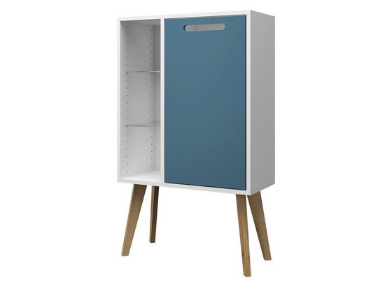 Unterschrank Malmö 60 cm Weiß/ Blau - Blau/Buchefarben, Basics, Glas/Holzwerkstoff (60/96/35cm) Unterschrank Malmö 60 cm Weiß/ Blau - Blau/Buchefarben, Basics, Glas/Holzwerkstoff (60/96/35cm)