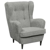 Ohrensessel Oskar Hellgrau B: 78 Cm - Hellgrau/Schwarz, Basics, Textil (78/102/98cm) - MID.YOU