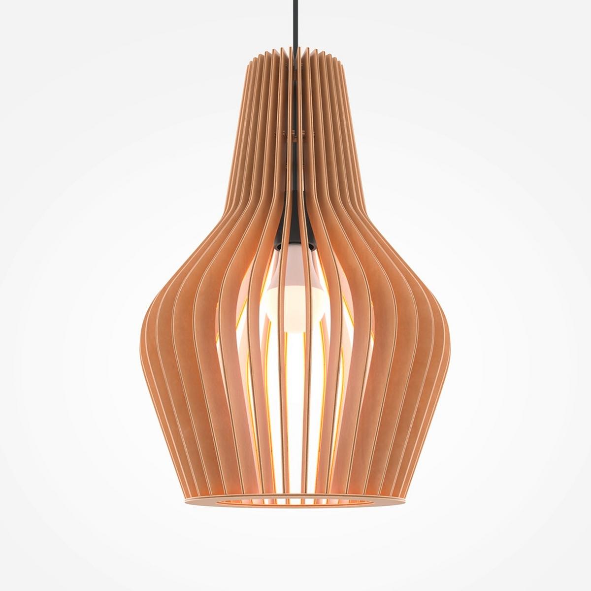 Pendelleuchte Roots - Beige/Schwarz, MODERN, Holz/Metall (30/57,5cm) - MAYTONI
