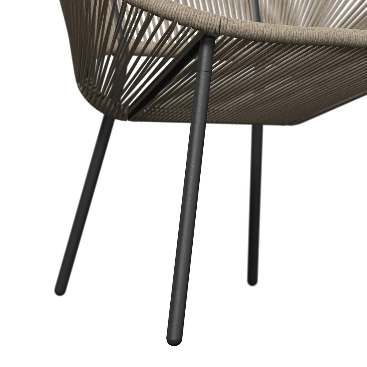 Loungesessel Sun - Beige/Schwarz, MODERN, Kunststoff/Metall (69/82/68cm) - Beldano