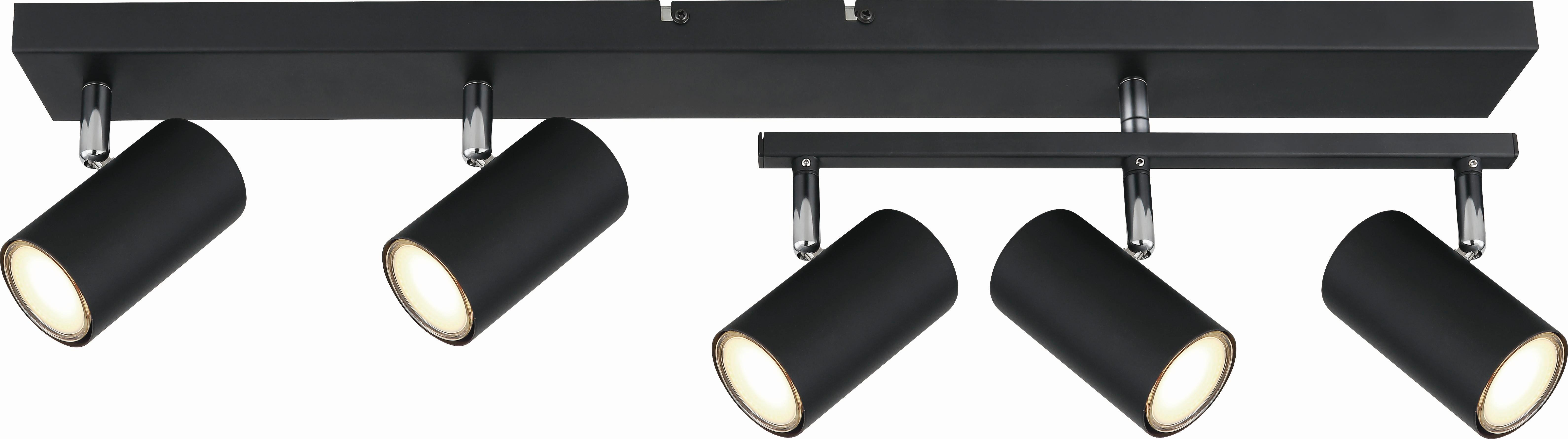 Strahler Felix 5-Flammig verstellbar L: 70 cm - Schwarz, MODERN, Metall (70/35/17cm) - Luca Bessoni