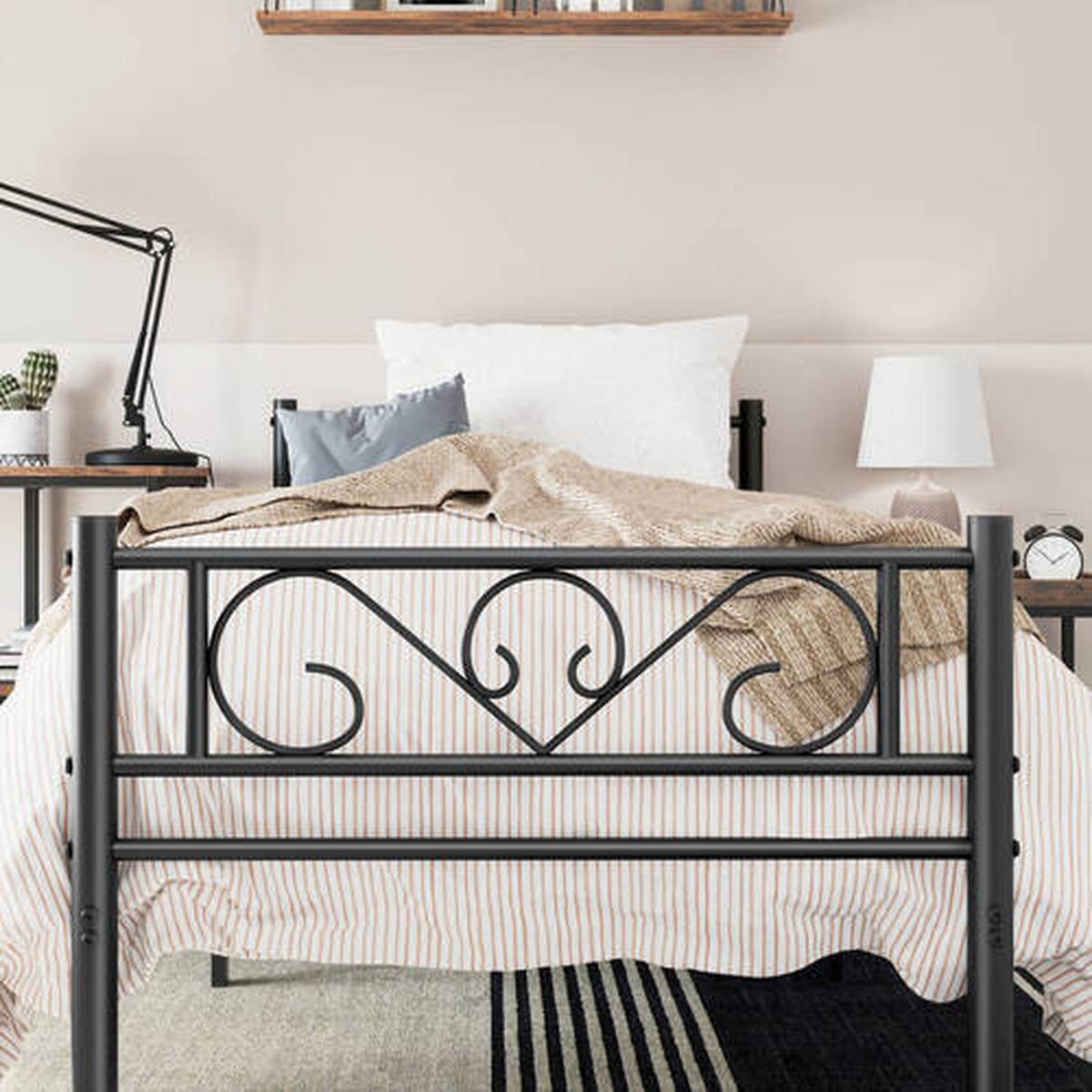 Metallbett Schwarz Lxf: ca. 90x190 cm - Schwarz, ROMANTIK / LANDHAUS, Metall (90/190cm) - Boxxx