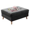 Polsterhocker Alice Anthrazit Webstoff H: 48 cm Holzbeine - Anthrazit/Kieferfarben, KONVENTIONELL, Holzwerkstoff/Textil (106/48/80cm) - MID.YOU