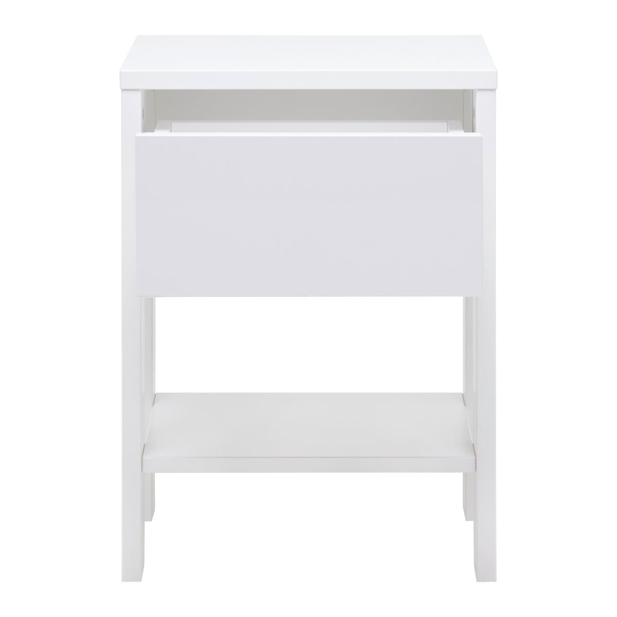 Nočný stolík NIZZA š. 42 cm - biela, Romantik / Landhaus, drevo (42/57,5/36cm)