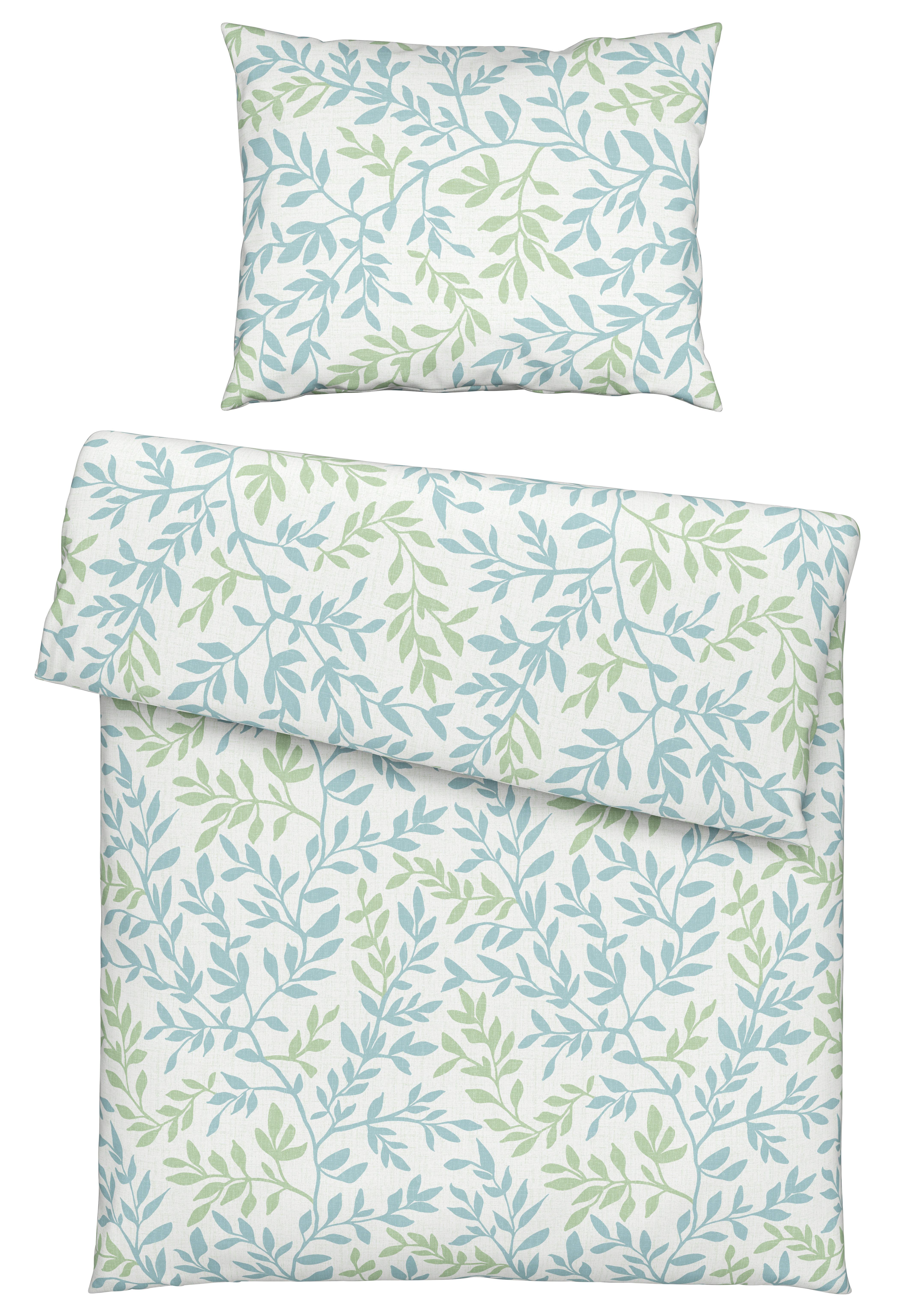 POVLEČENÍ Siglinde, 140/200cm - zelená/světle modrá, Konvenční, textil (140/200cm) - Modern Living