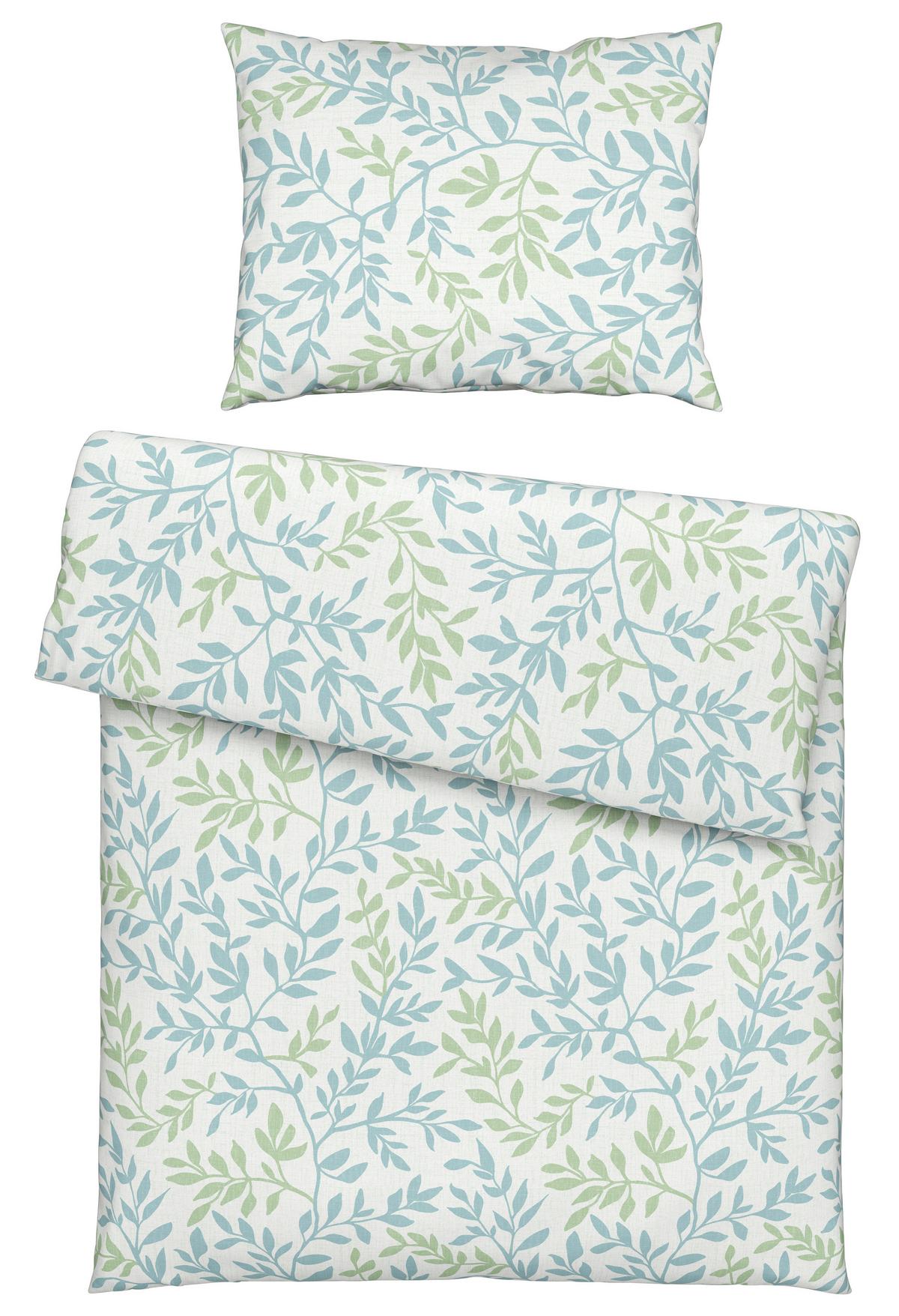 POVLEČENÍ Siglinde, 140/200cm - zelená/světle modrá, Konvenční, textil (140/200cm) - Modern Living