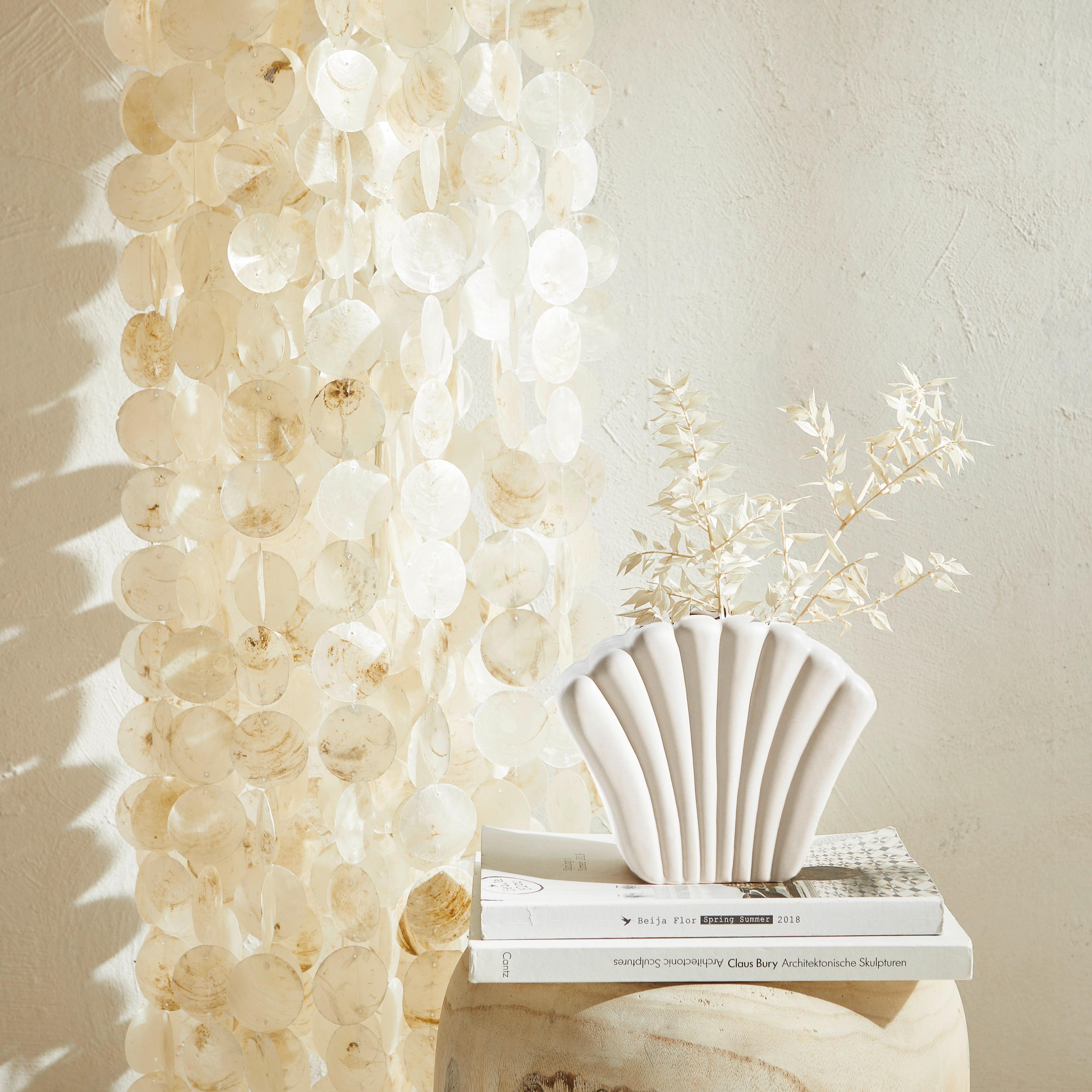 Hängeleuchte Shell H: 200 cm 3-Flammig Pendelleuchte - Naturfarben/Weiß, Design, Holz (30/200cm) - Näve