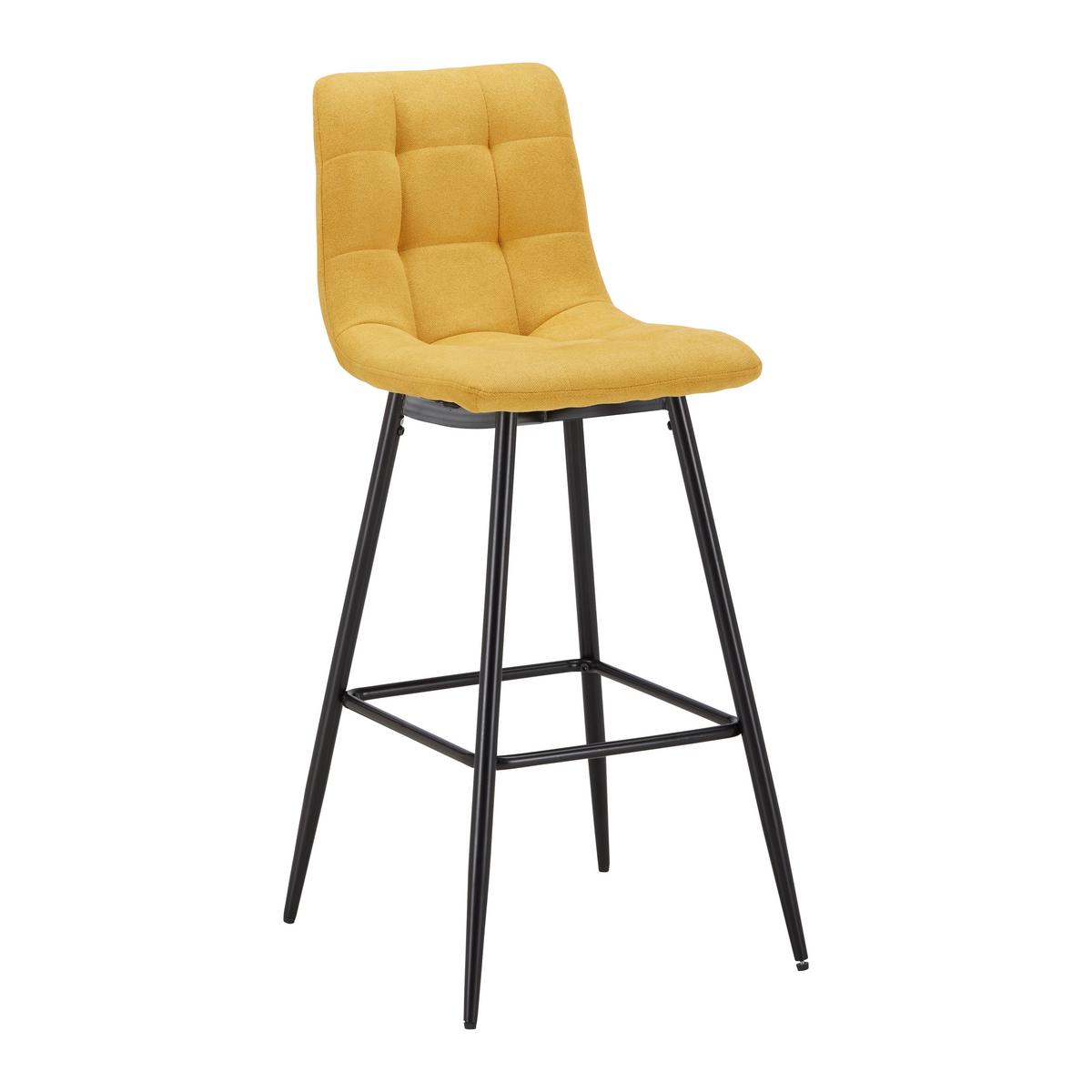 Sada barových židlí LUKA žlutá 2 ks - černá/žlutá, Moderní, kov/dřevo (42,5/100/49cm) - P & B
