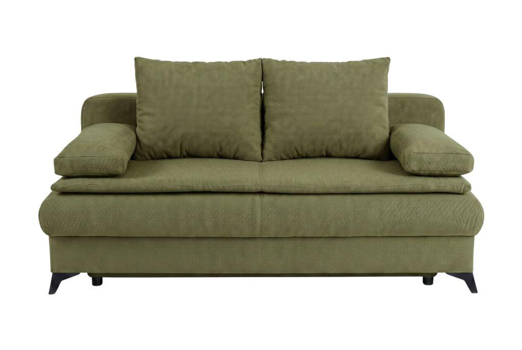 Rozkladacia pohovka KEN, olivovozelená - olivovozelená/čierna, Konventionell, kompozitné drevo/textil (209/105cm) - Based