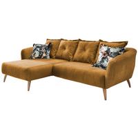 Ecksofa Baggio Gelb S: 162/277 Cm - Gelb/Buchefarben, MODERN, Holz/Textil (162/277cm) - Livetastic