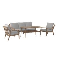 Loungegarnitur Elena - Beige/Naturfarben, MODERN, Textil/Metall - Beldano