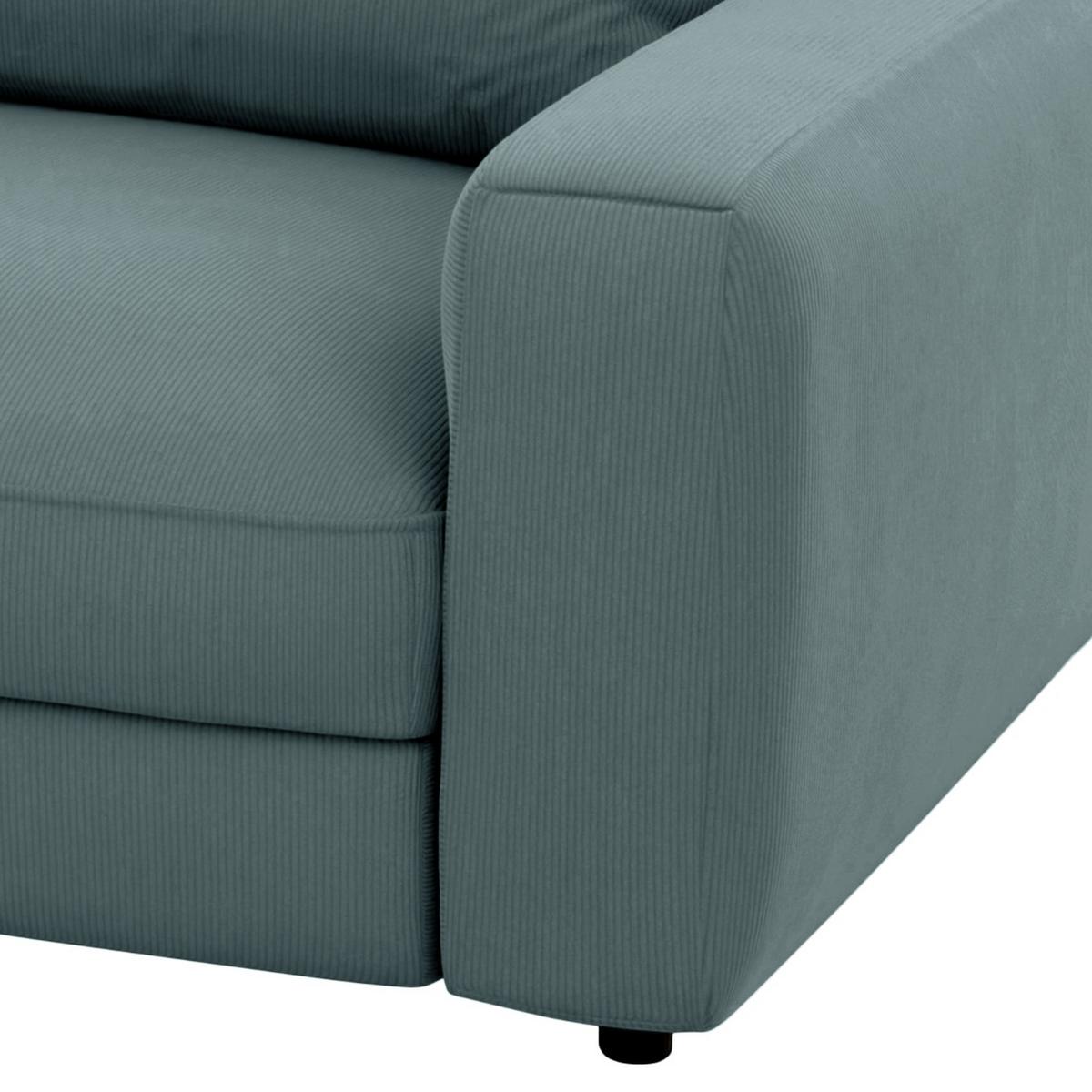 Bigsofa Bourbon Blaugrau B: 264 Cm - Blaugrau/Schwarz, MODERN, Textil (264/84/125cm) - Trendmanufaktur