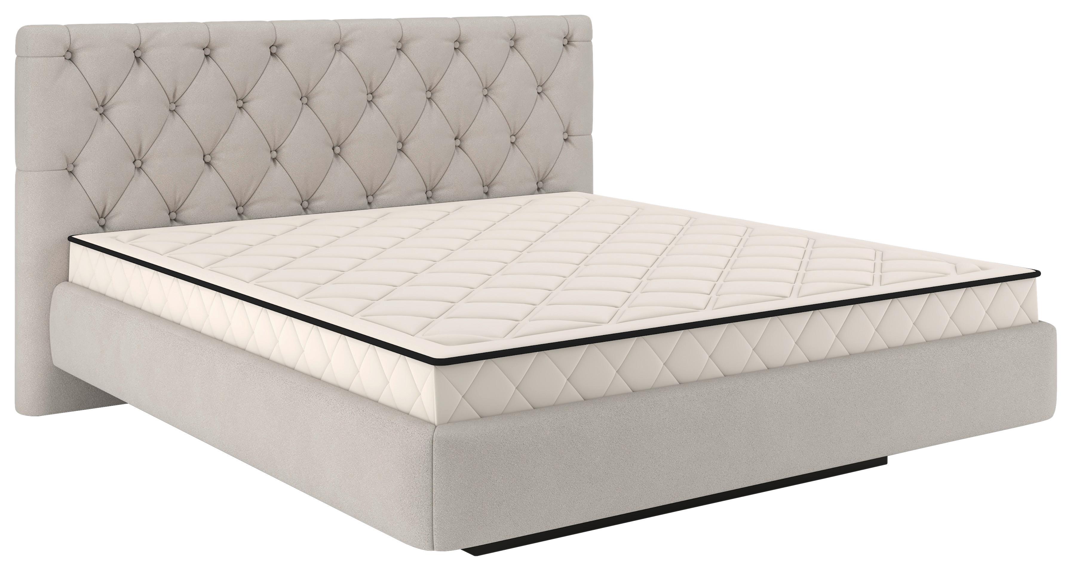 Kárpitozott Ágy Pedro D 160/200cm - homok, Modern, műanyag/faalapú anyag (160/200cm)