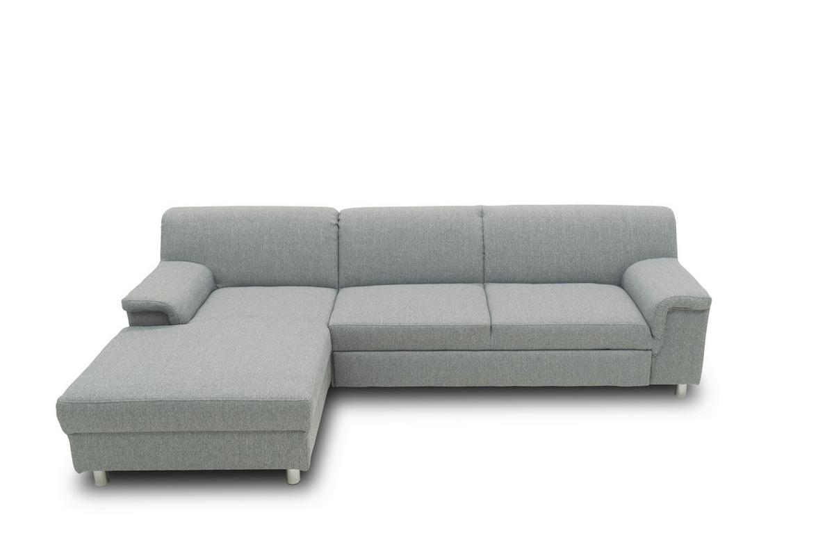 Ecksofa Jamie Rücken Echt Silberfarben Webstoff - Chromfarben/Silberfarben, KONVENTIONELL, Textil (150/251cm) - MID.YOU