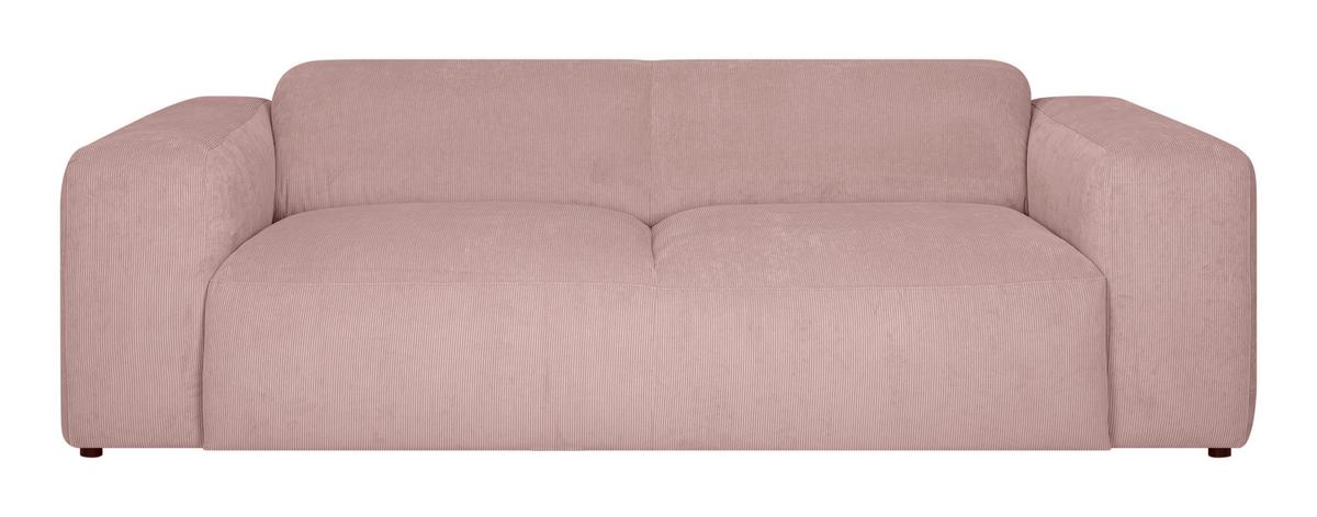 3-Sitzer-Sofa Hannah Rosa B: 247 cm - Schwarz/Rosa, Design, Textil (247/75/104cm) - MID.YOU