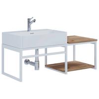 Waschtischkombi 2--Teilig. Waschplatz "bitila 100" - Honigeiche/Weiß, MODERN, Keramik/Holzwerkstoff (100cm) - MID.YOU