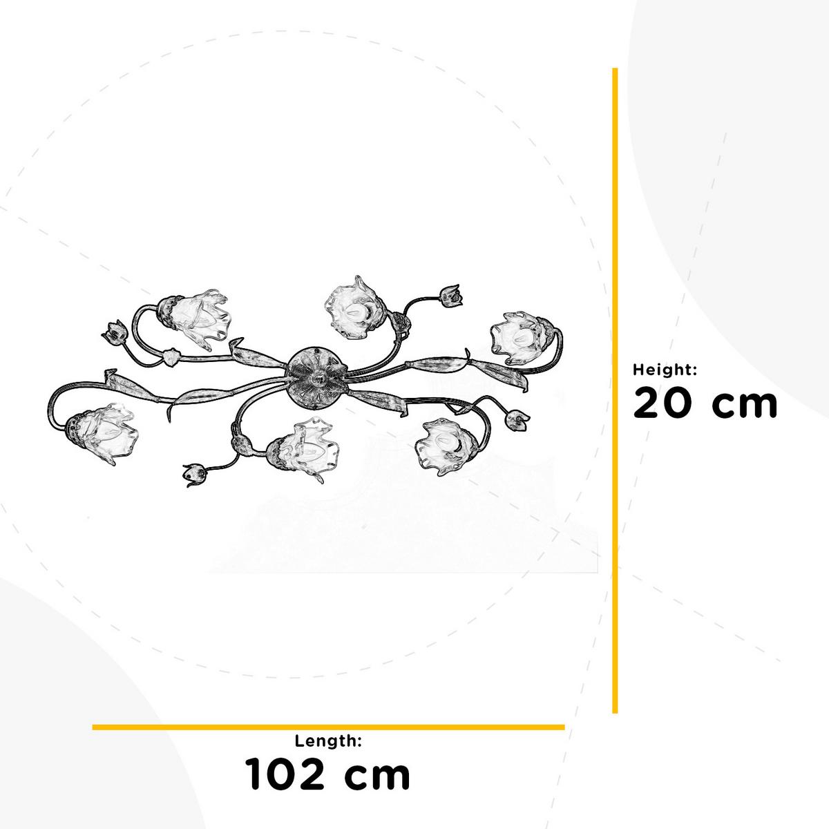 Deckenleuchte 4984/Pl6 - Bronzefarben, KONVENTIONELL, Glas/Metall (39/20/102cm)