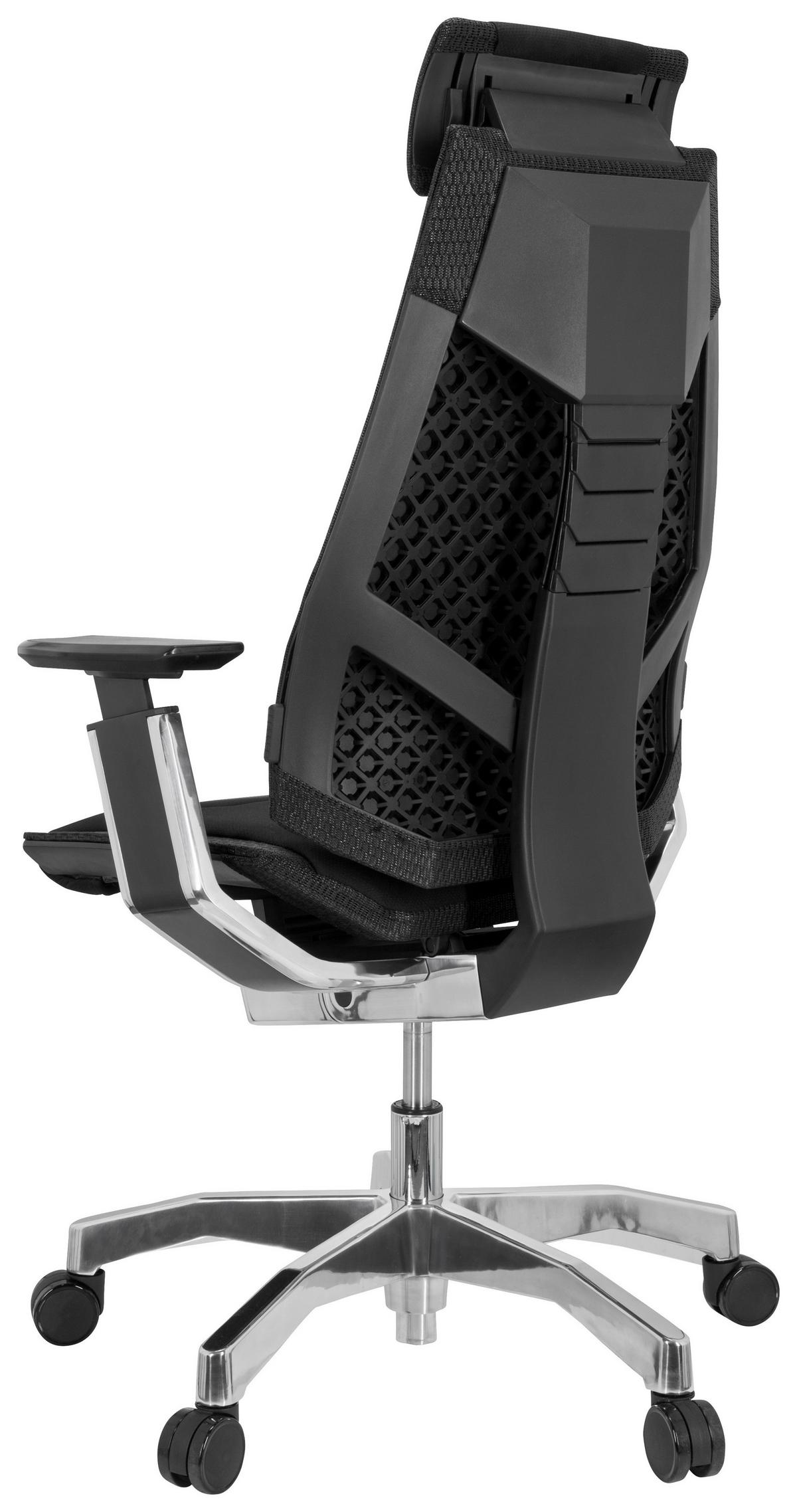 Drehstuhl Gendia Pro Schwarz Bis 120 Kg - Silberfarben/Schwarz, Basics, Kunststoff/Textil (57/119/46cm) - MID.YOU