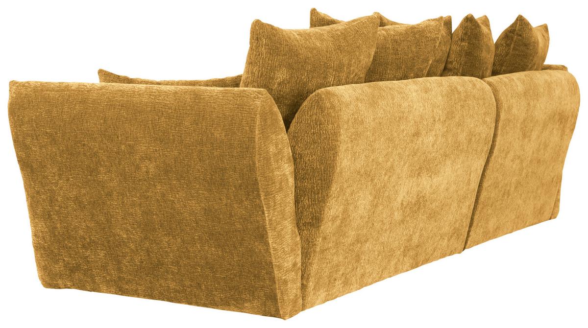 Univerzálna sedačka CAMMELLIO, horč.žltá ženilka, 7 vankúšov - horčicovožltá/čierna, Modern, textil (296/75-95/189cm) - Mömax