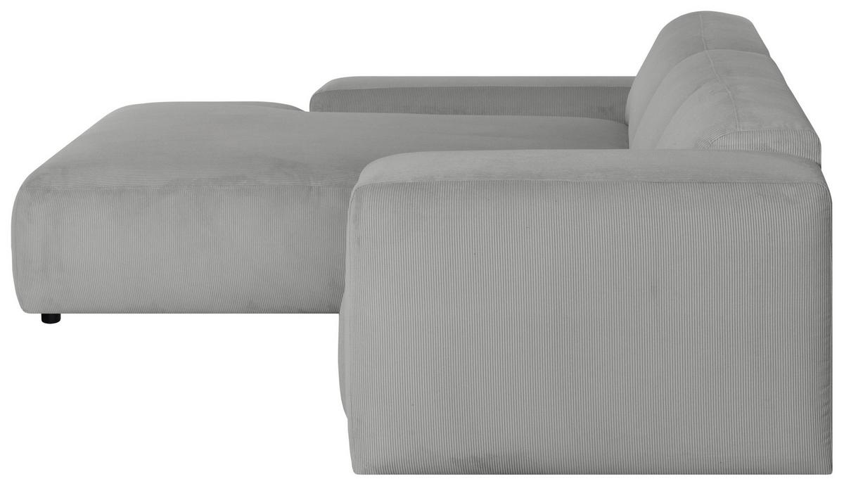 Ecksofa Hannah Hellgrau 200x304 cm - Hellgrau/Schwarz, Design, Textil (200/304cm) - MID.YOU