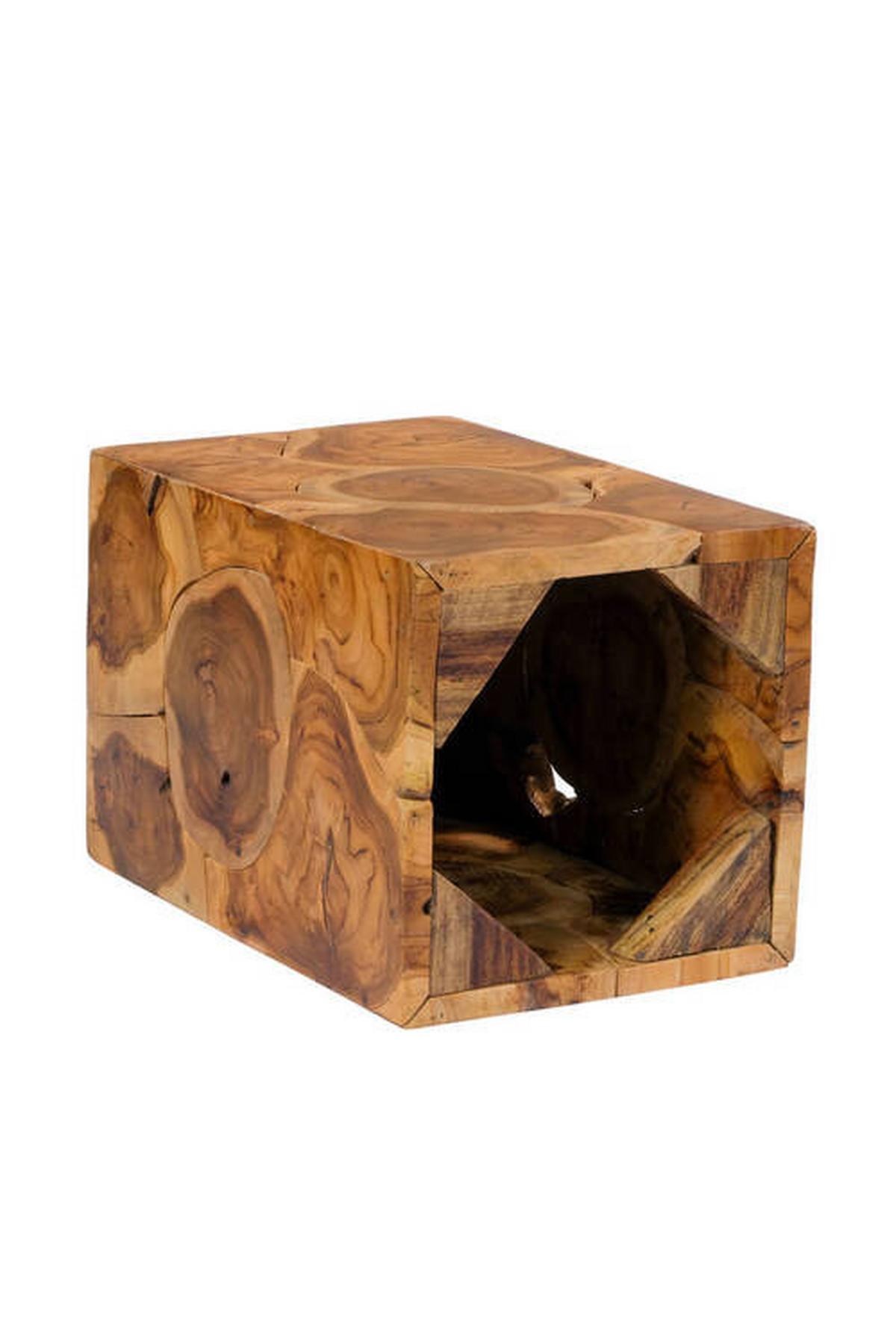 Beistelltisch aus Teakholz Radix, Naturfarben - Naturfarben, Natur, Holz (30/45/30cm) - Kayoom