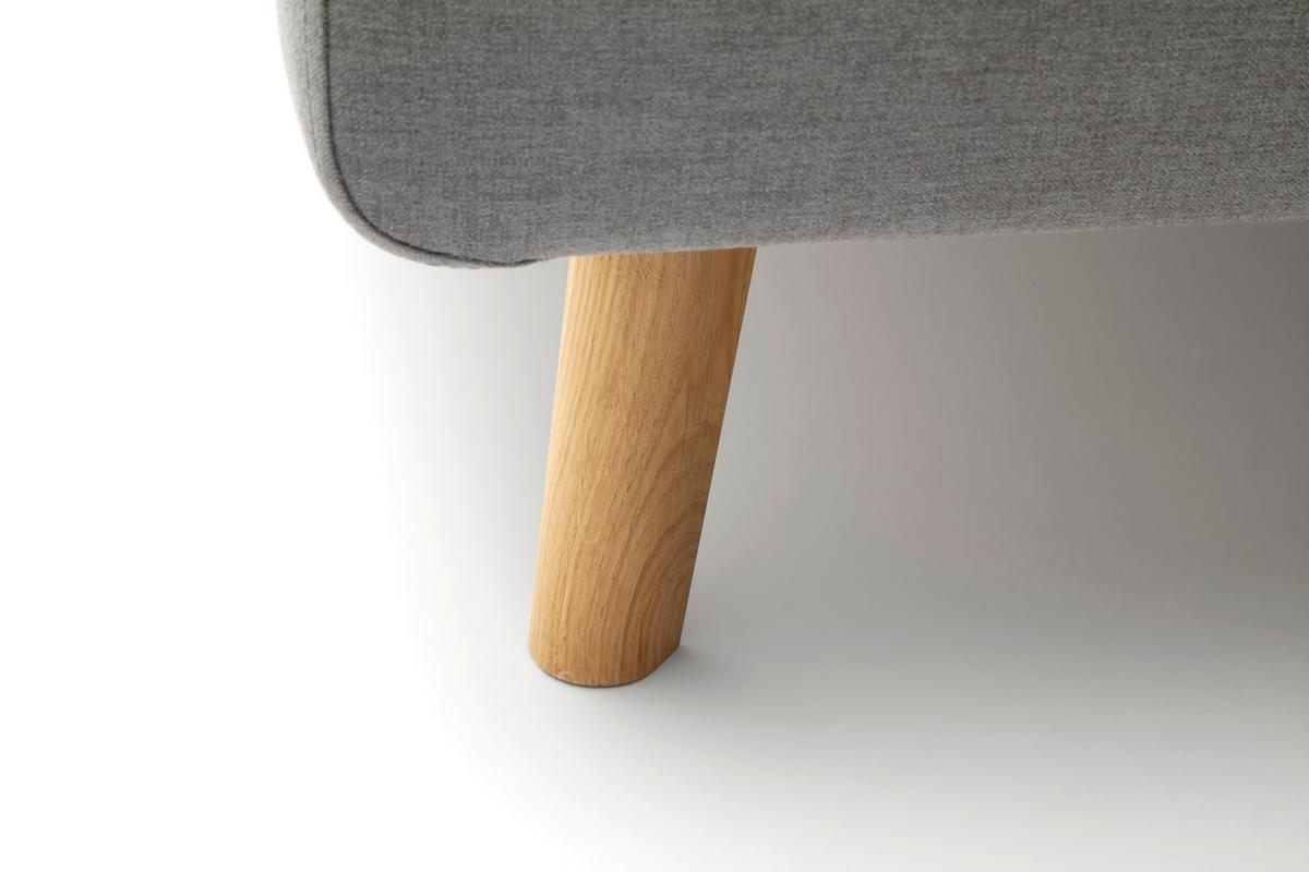 Polsterbett Mattis 180x200cm Hellgrau, inkl. Bettkasten - Eichefarben/Hellgrau, Design, Holz/Textil (180/200cm) - Livetastic