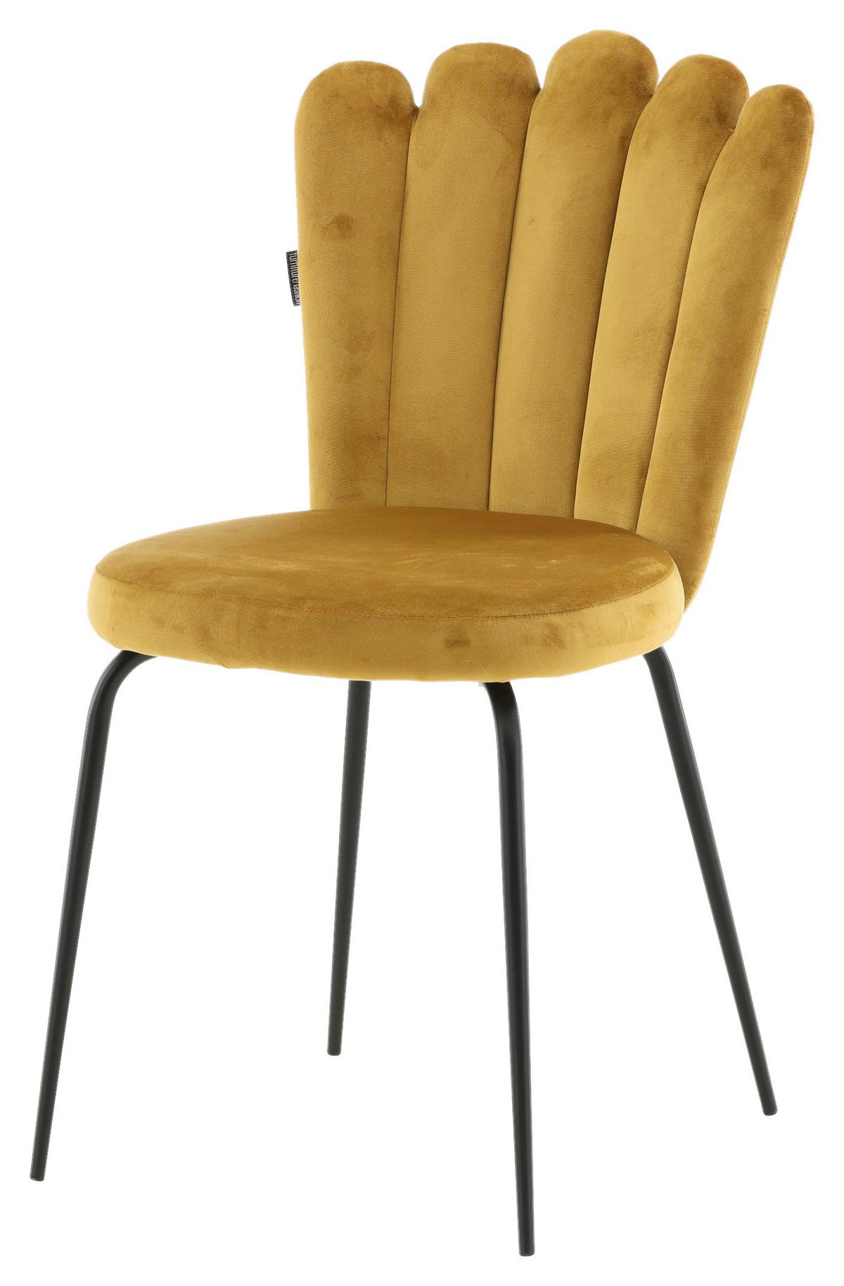 Stuhl-Set Limhamn - Gelb/Schwarz, Design, Textil/Metall (44.5/82.5/54cm) - Livetastic
