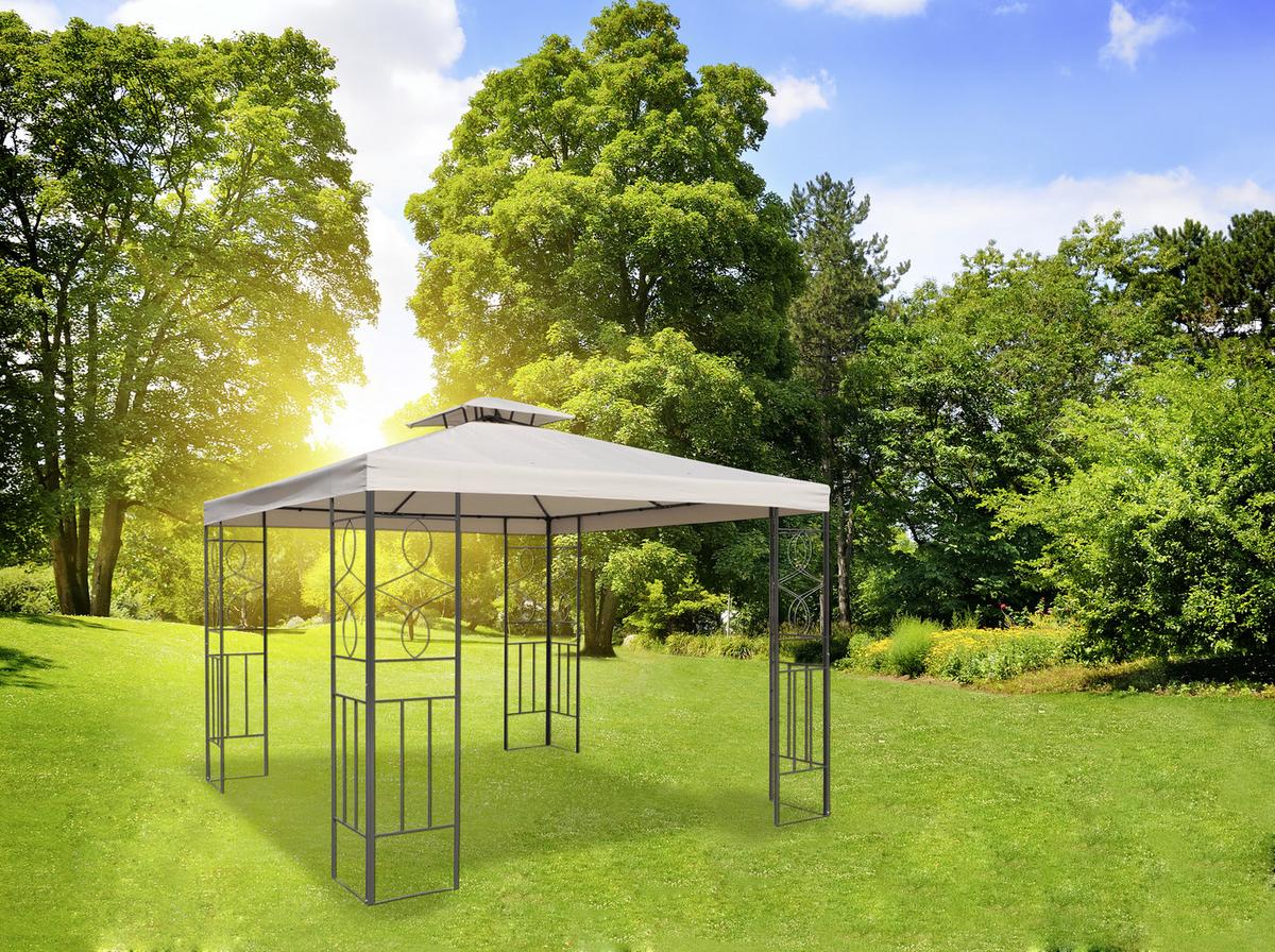Pavillon Beige ca. 3x3x2,6 M - Beige, Basics, Textil/Metall (298/260/298cm)