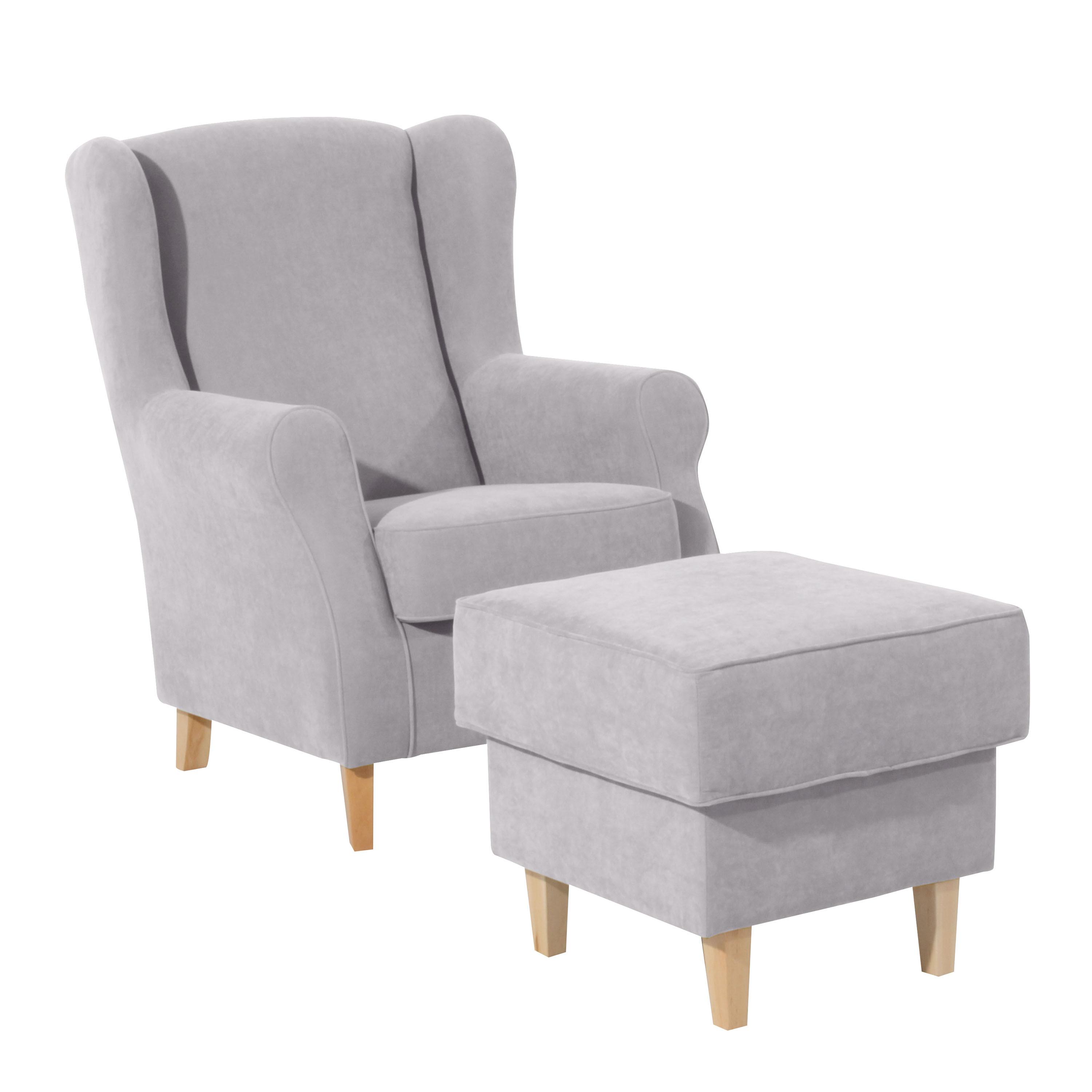 Hocker Lorris - Buchefarben/Silberfarben, Design, Textil (53/45/53cm) - Max Winzer