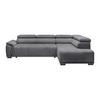 Rohová sedačka GRINALDI, pravá, modrosivá - čierna/modrosivá, Modern, textil/plast (283/206cm) - Premium Living