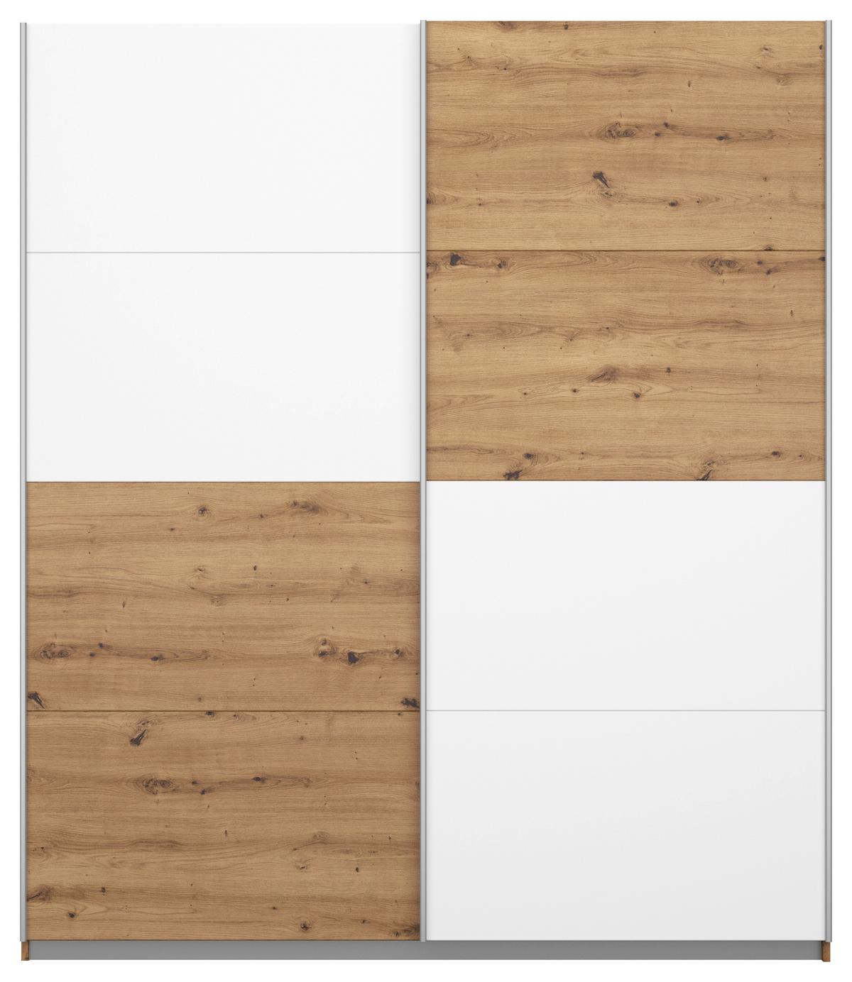 Schwebetürenschrank Subito - Weiß/Eiche Artisan, MODERN, Holzwerkstoff (181/197/61cm) - Rauch Möbel