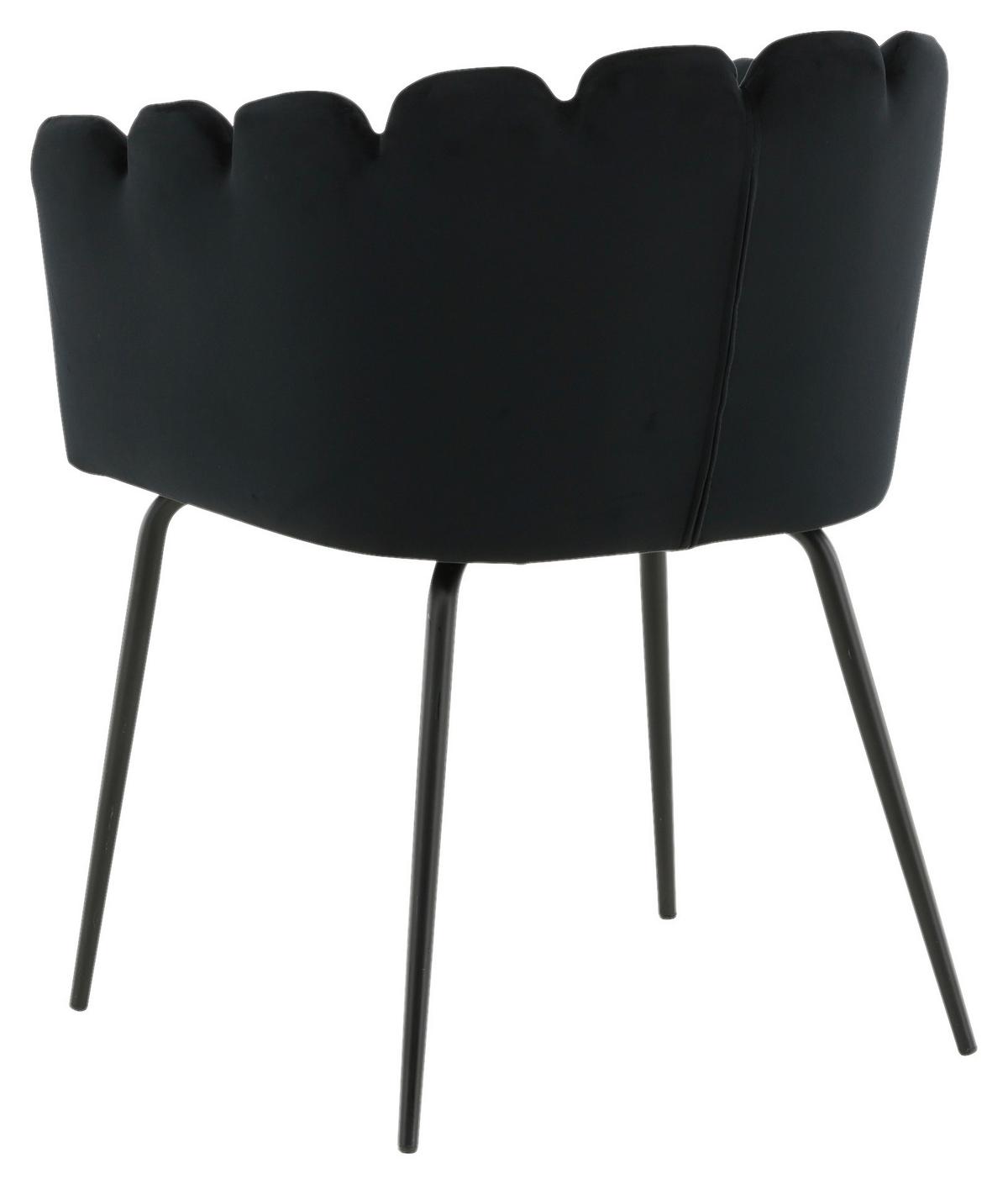 Stuhl Limhamn - Schwarz, Design, Textil/Metall (61/76.56/54cm) - Livetastic
