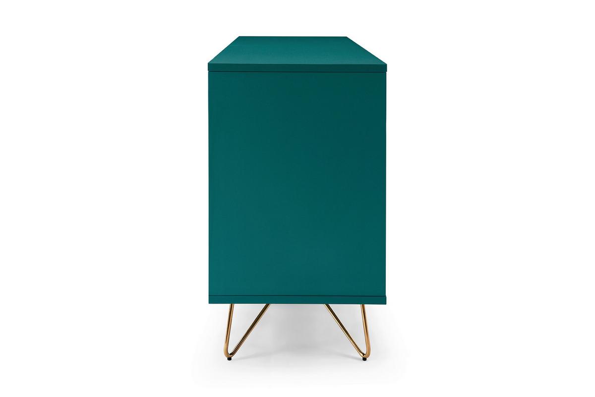 Sideboard Blau B: 150cm - Blau/Messingfarben, Design, Holzwerkstoff (150/70/40cm) - Livetastic