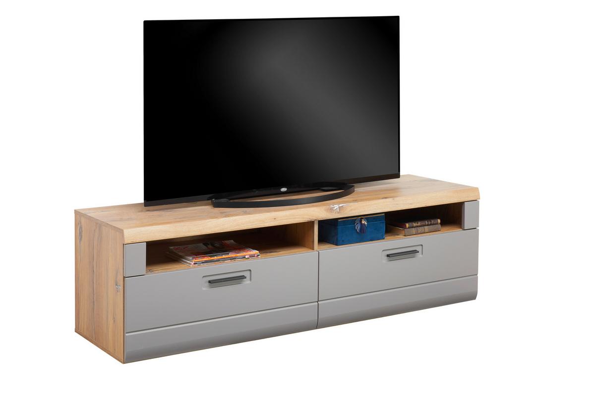 Tv-lowboard Auris B: 163,2 Cm Basalt/eiche Dekor - Eichefarben, MODERN, Holzwerkstoff (163,2/49,5/49,6cm) - Luca Bessoni