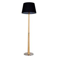 Stehleuchte Timber Schwarz Nickelfarben D: 40 Cm - Eiche Bianco/Schwarz, Natur, Holz/Textil (40/150cm) - Brilliant