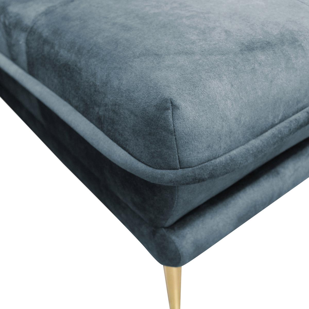 Ecksofa Whisper Blau S: 264x196 cm - Blau/Goldfarben, Design, Textil (264/196cm) - MID.YOU
