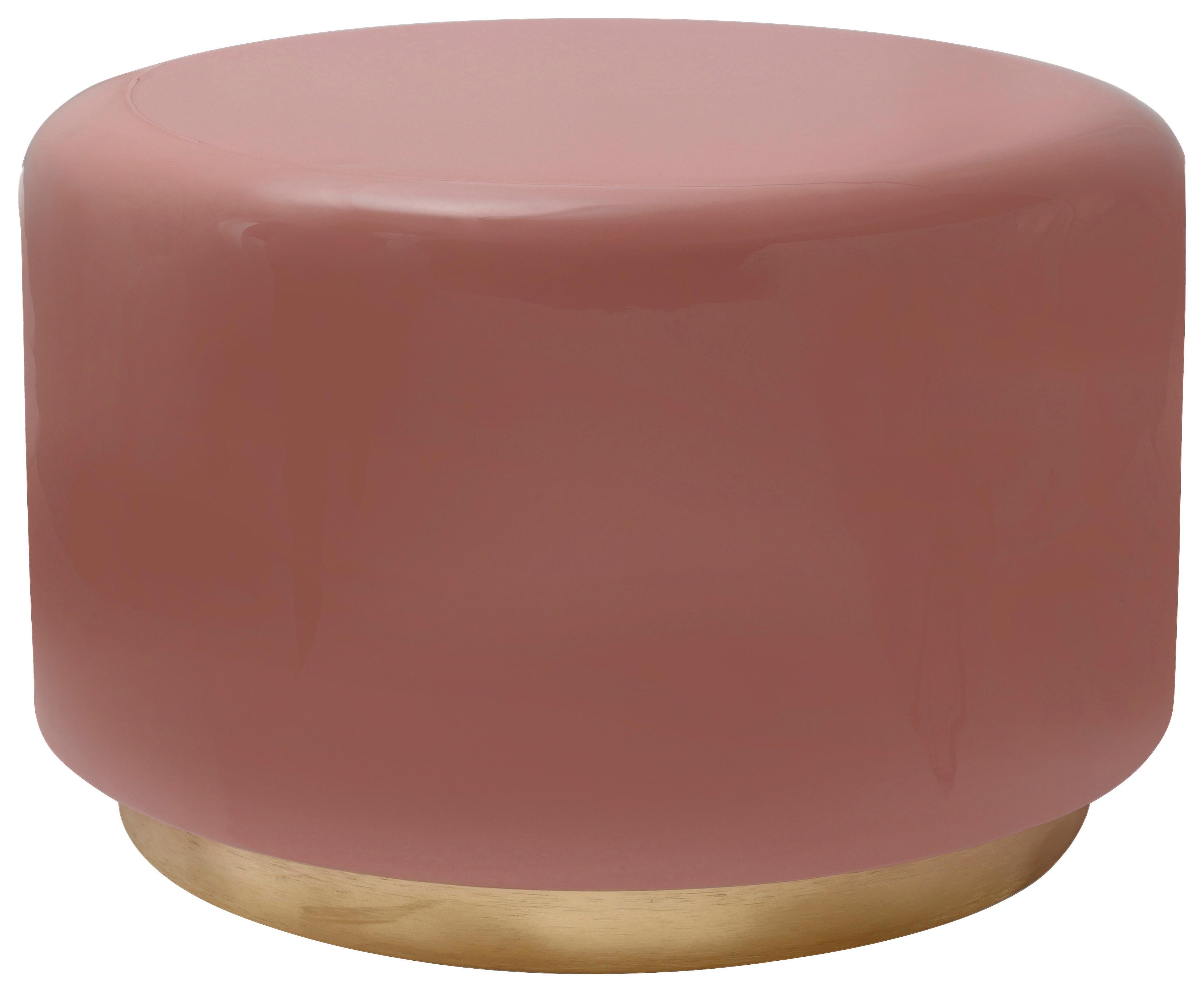 PRÍRUČNÝ STOLÍK ART DECO ROSA - zlatá/staroružová, Design, kov (51,5/43cm) - MID.YOU