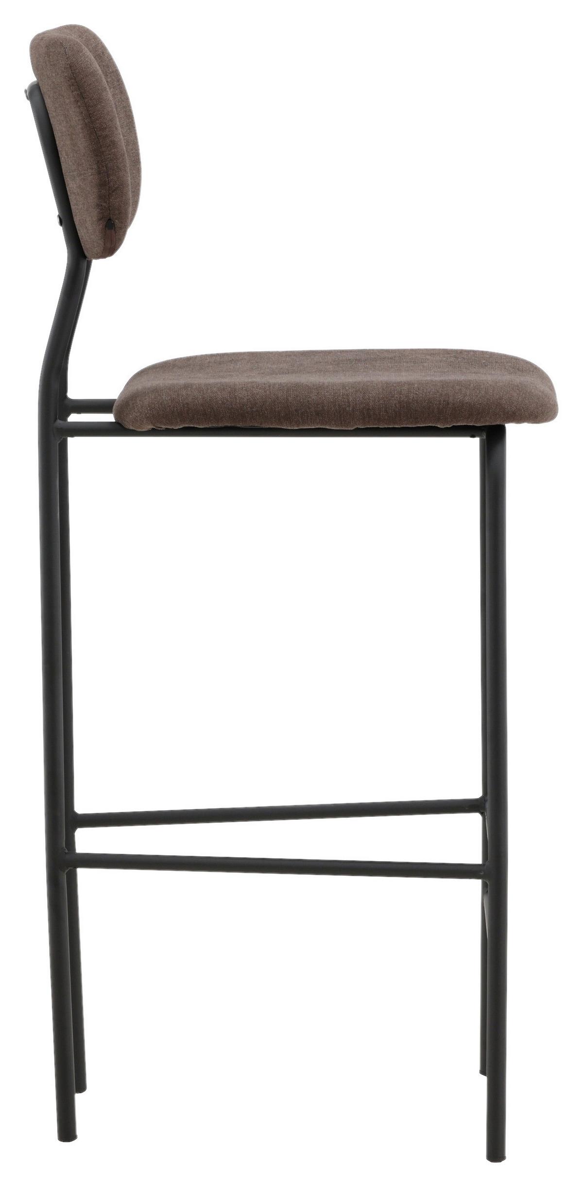 Barhocker-Set Ralf - Braun, Design, Textil/Metall (47/105/49cm) - Livetastic