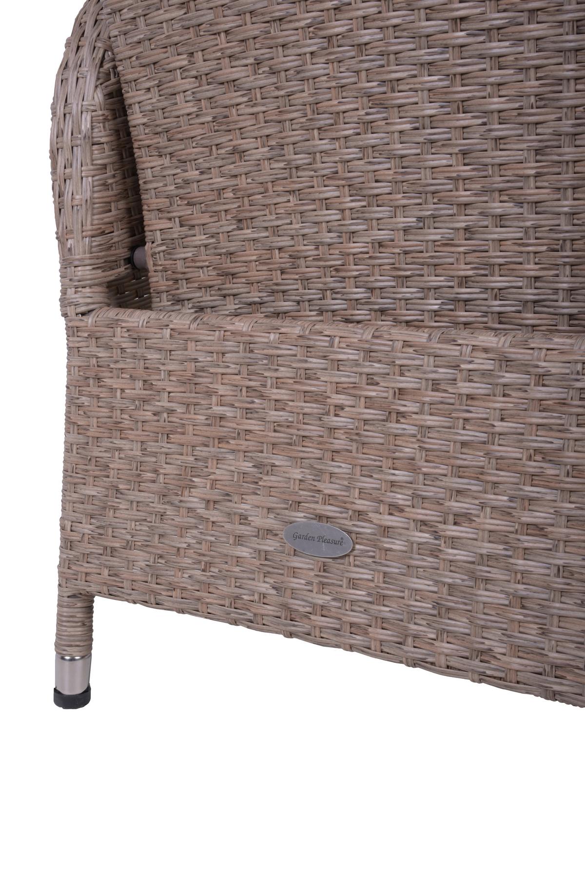 Gartenstuhl-Set Uv-Beständig Braga, Kunststoffgeflecht - Creme/Braun, Basics, Kunststoff/Textil (68/109/60cm) - Gardenson