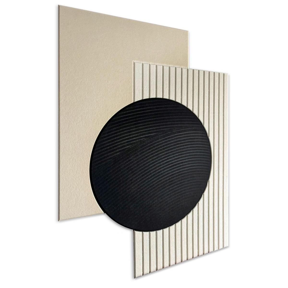 Akustický panel MARLA - černá/béžová, textil (90/120cm) - Premium Living