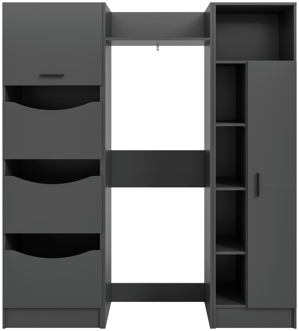 Hauswirtschaftsraum Free Anthrazit B: 176cm - Anthrazit, Basics, Holzwerkstoff (176/195/68cm) - MID.YOU