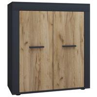 Kommode Usilo Anthrazit Honigeiche Dekor - Honigeiche/Anthrazit, Design, Holzwerkstoff (80/89/35cm) - MID.YOU