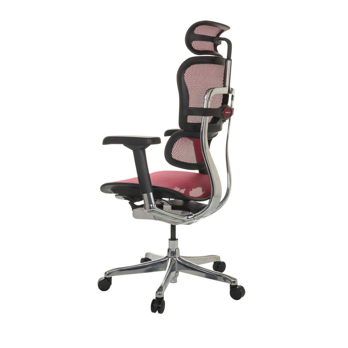 Drehstuhl Ergohuman I - Rot/Silberfarben, Basics, Kunststoff/Textil (69/119-144/65cm) - MID.YOU