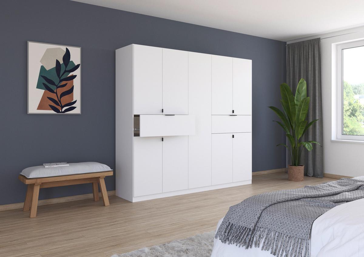 Drehtürenschrank Ticao Weiß B: 226 Cm - Weiß, MODERN, Holzwerkstoff (226/210/54cm) - Rauch Möbel