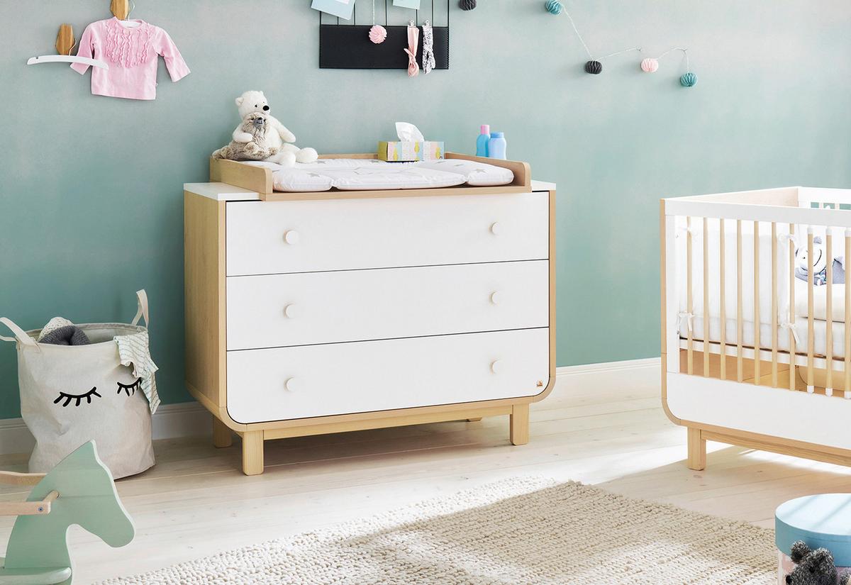 Wickelkommode 130043b Round - Ahornfarben/Weiß, Design, Holzwerkstoff (115/98/77cm) - Pinolino