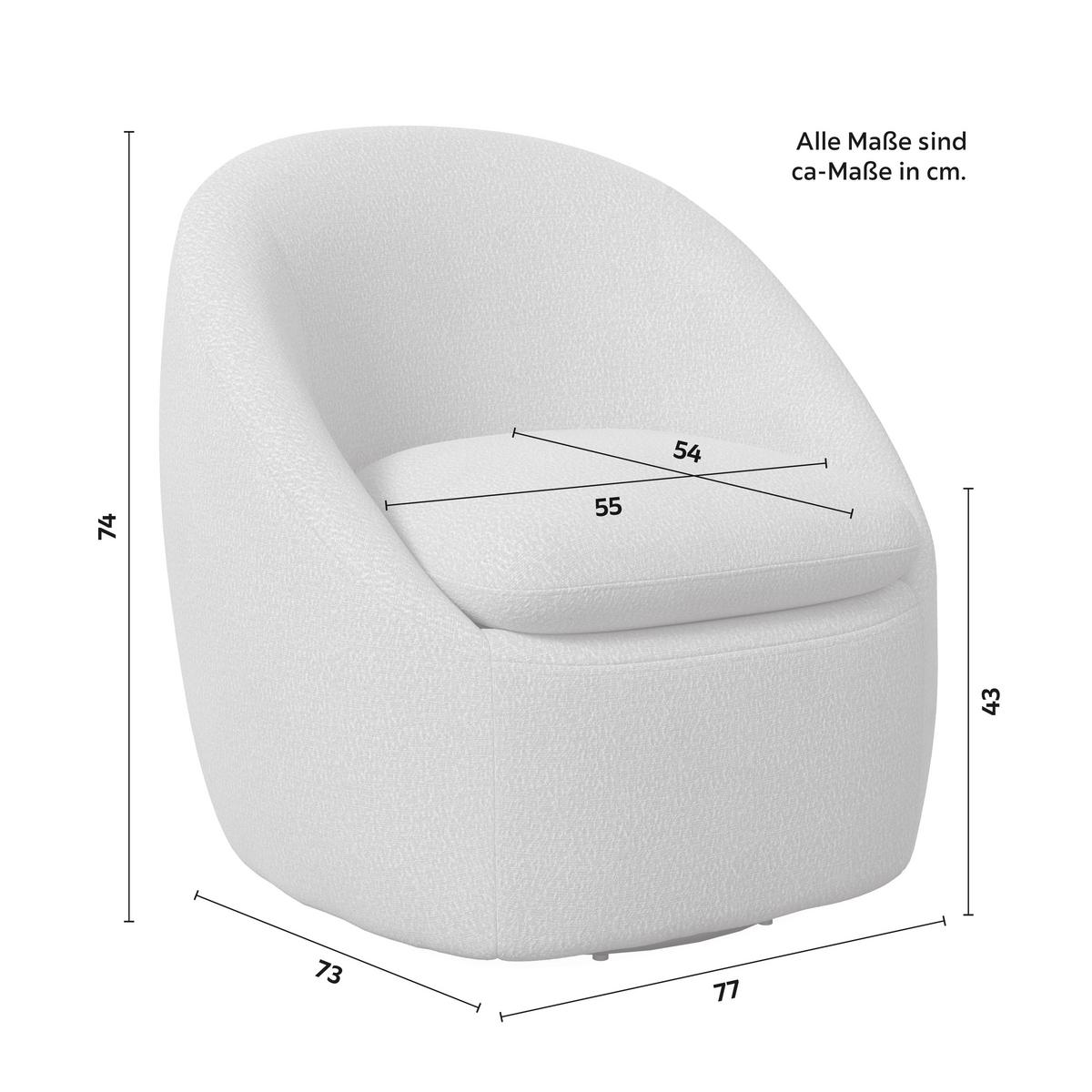 Relaxačné kreslo DORA, krémová ženilka - čierna/krémová, Modern, kov/drevo (77/74/73cm) - Bessagi Home