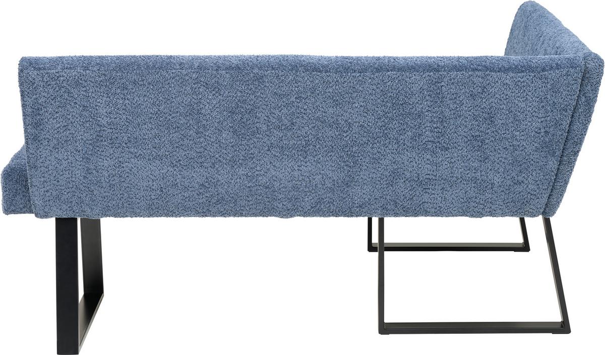 Eckbank Terri Dunkelblau, S: 132x163 cm - Schwarz/Dunkelblau, KONVENTIONELL, Textil/Metall (130/160cm) - MID.YOU