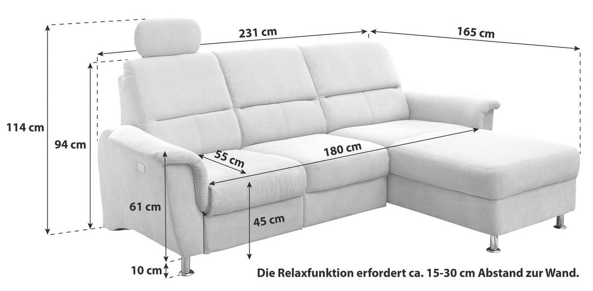 Ecksofa mit Stauraum Parole Silberfarben Chenille - Chromfarben/Silberfarben, MODERN, Textil (231/165cm) - Livetastic
