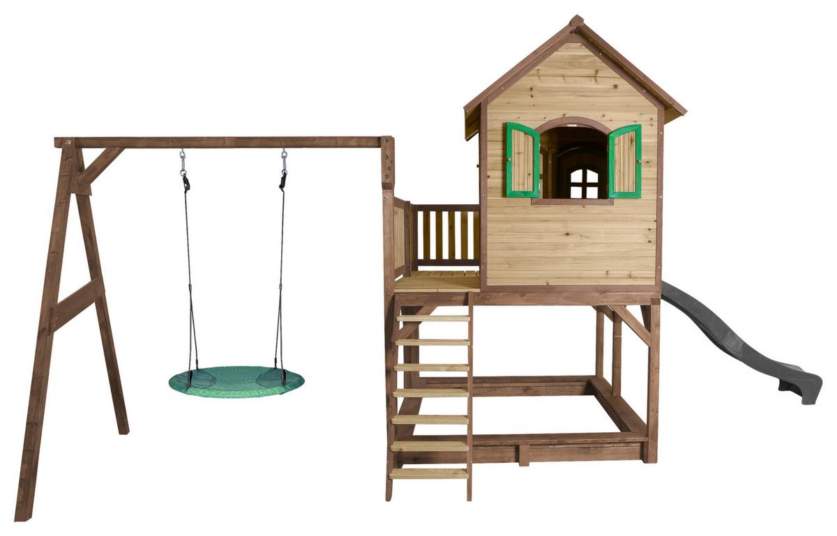 Spielturm A030.154.80 - Braun/Grau, KONVENTIONELL, Holz (613/291/277cm) - Ambia Garden